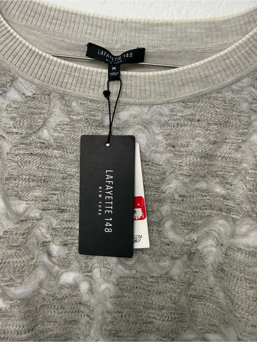 NWT Lafayette 148 New York Light Gray Crewneck Sweater - Picture 4 of 4